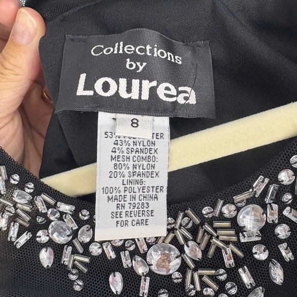 Collections By Lourea Crinkle V Shaped Cocktail Formal Dress- Size 8 - Picture 3 of 6